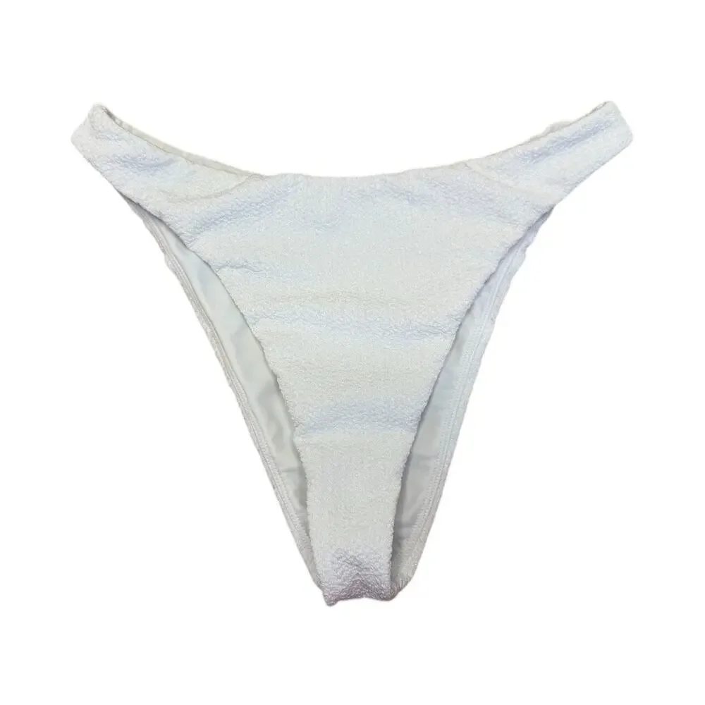 LOVERS + FRIENDS Tess Off The Shoulder High Waist Bottoms Textured Bikini Set S - Picture 6 of 9